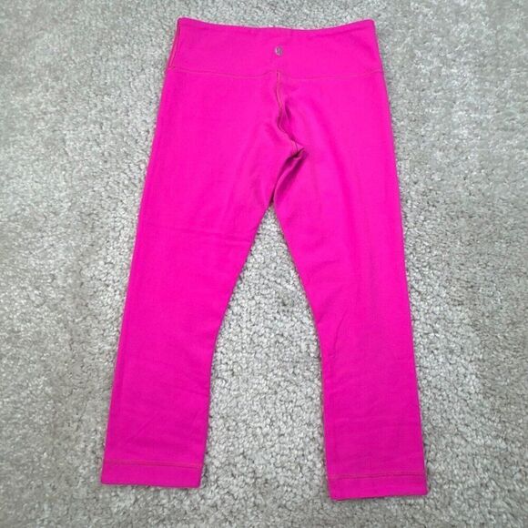 Lululemon Wunder Under Crop Legging Hot Pink Purple Reversible Low Rise - Picture 3 of 8